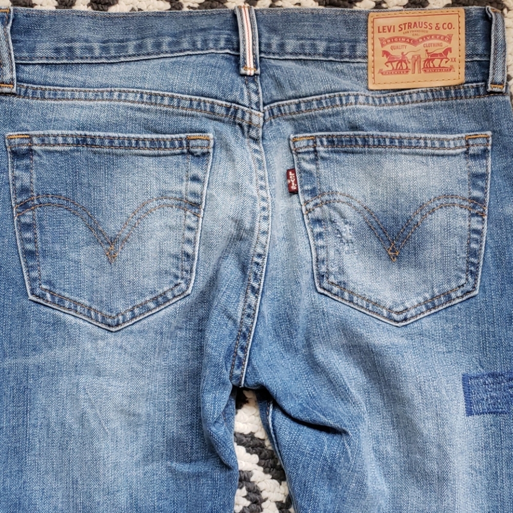 SELVEDGE Levi's Boyfriend Skinny Fit Blue Jeans 26